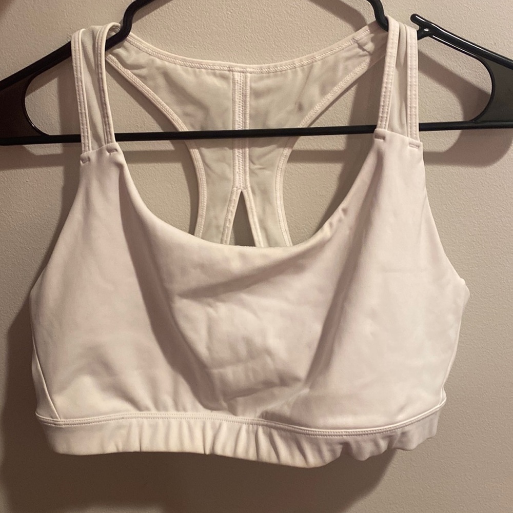 Athleta white sports bra size L